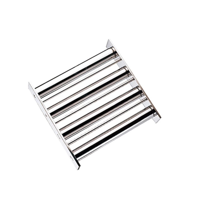 Grate with stainless steel rod baffles