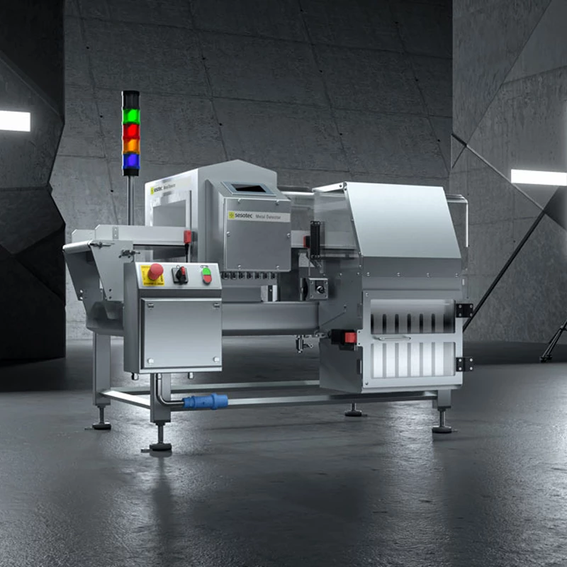 Metal detection systems with integrated conveyor belt